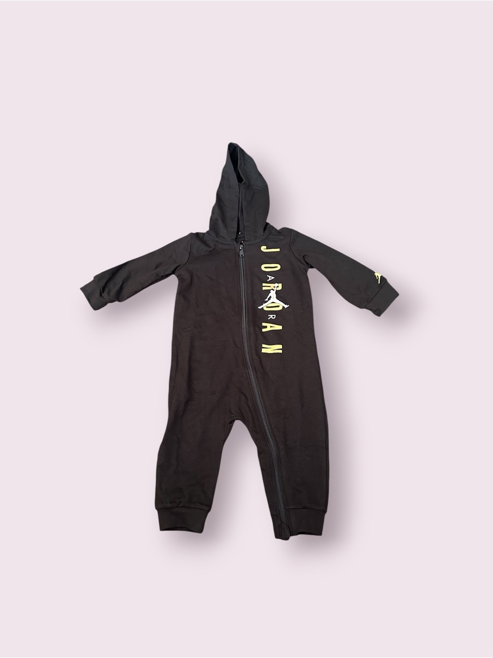 NWT Nike Air Jordan Baby Black Hooded One-Piece Romper Size 12 Months